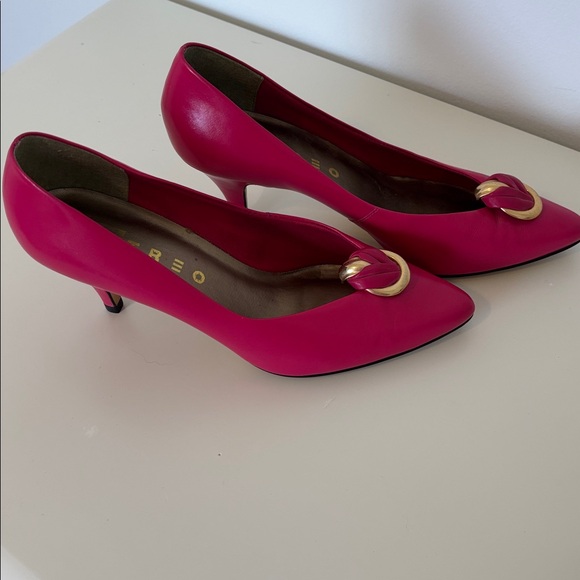 Vintage pink kitten heels- TREO - Picture 2 of 4